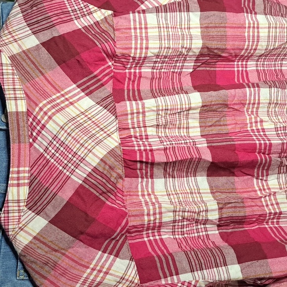 Croft & Barrow Pink Plaid Button Down Top #New PTP:22" Length 29.5" - Picture 6 of 6